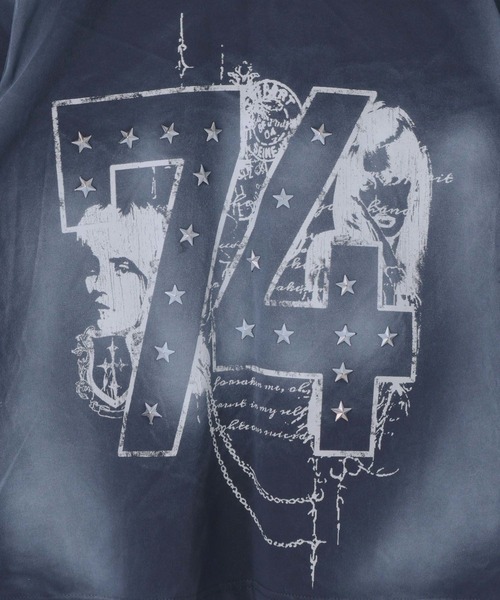 LAND MUSEUM（ランドミュージアム）の「LAND MUSEUM／スタッズナンバーＴ（Tシャツ/カットソー・メンズ・ブラック/ネイビー・LARGE/MEDIUM）」の4枚目の写真