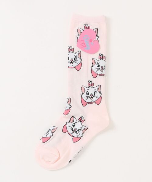 Disney(ディズニー)の「【 Disney 】 キャット&ドッグ パターンソックス (キャット) 26S5(ソックス/靴下・レディース・アイボリー/ブラック×ピンク/ピンク/ブラック×グレー・FREE)」の1枚目の写真