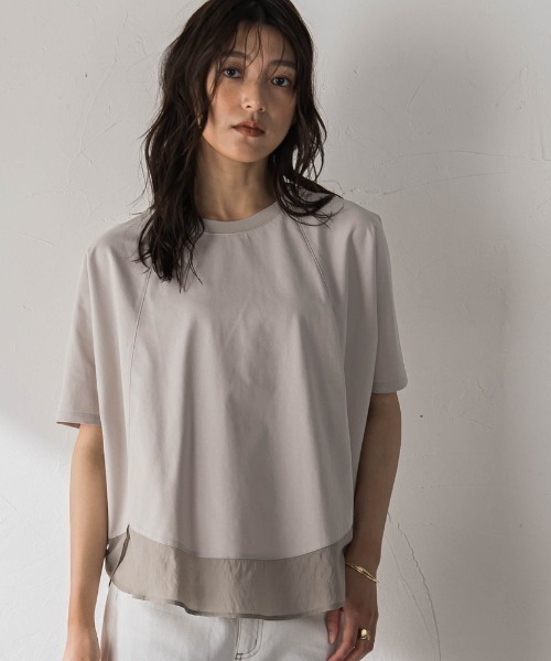 MAYSON GREY(メイソングレイ)の「ドライコットンラウンドヘムドルマンプルオーバー(Tシャツ/カットソー・レディース・ホワイト系その他/ブラック/ベージュ/カーキ・M)」の3枚目の写真
