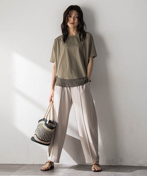 MAYSON GREY(メイソングレイ)の「ドライコットンラウンドヘムドルマンプルオーバー(Tシャツ/カットソー・レディース・ホワイト系その他/ブラック/ベージュ/カーキ・M)」の8枚目の写真