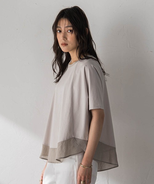 MAYSON GREY(メイソングレイ)の「ドライコットンラウンドヘムドルマンプルオーバー(Tシャツ/カットソー・レディース・ホワイト系その他/ブラック/ベージュ/カーキ・M)」の9枚目の写真