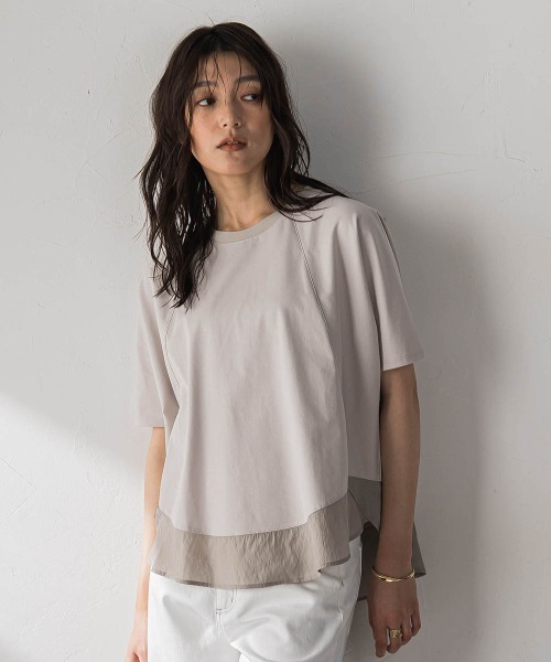 MAYSON GREY(メイソングレイ)の「ドライコットンラウンドヘムドルマンプルオーバー(Tシャツ/カットソー・レディース・ホワイト系その他/ブラック/ベージュ/カーキ・M)」の11枚目の写真