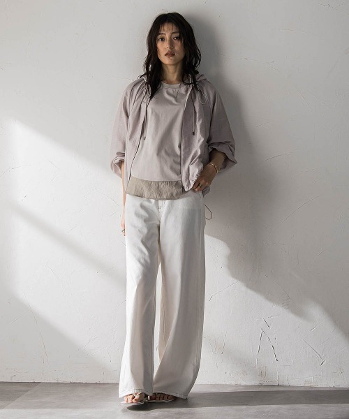 MAYSON GREY(メイソングレイ)の「ドライコットンラウンドヘムドルマンプルオーバー(Tシャツ/カットソー・レディース・ホワイト系その他/ブラック/ベージュ/カーキ・M)」の14枚目の写真