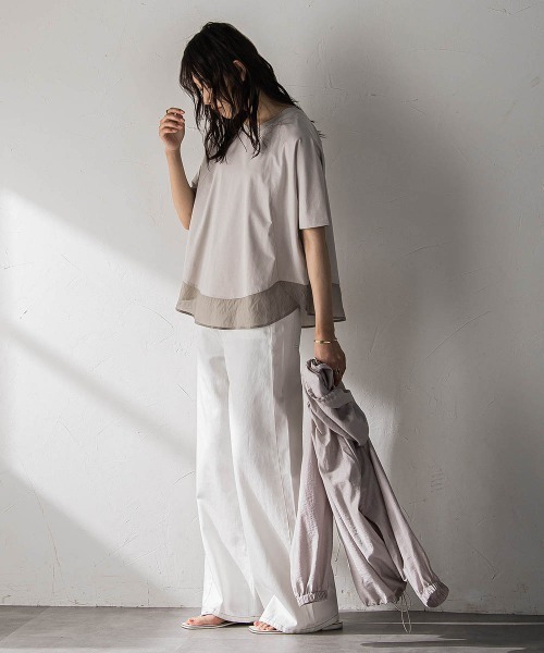 MAYSON GREY(メイソングレイ)の「ドライコットンラウンドヘムドルマンプルオーバー(Tシャツ/カットソー・レディース・ホワイト系その他/ブラック/ベージュ/カーキ・M)」の19枚目の写真