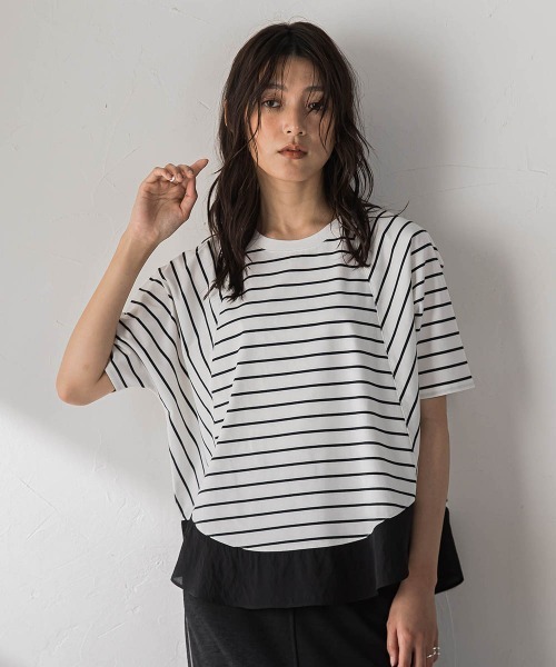 MAYSON GREY(メイソングレイ)の「ドライコットンラウンドヘムドルマンプルオーバー(Tシャツ/カットソー・レディース・ホワイト系その他/ブラック/ベージュ/カーキ・M)」の21枚目の写真