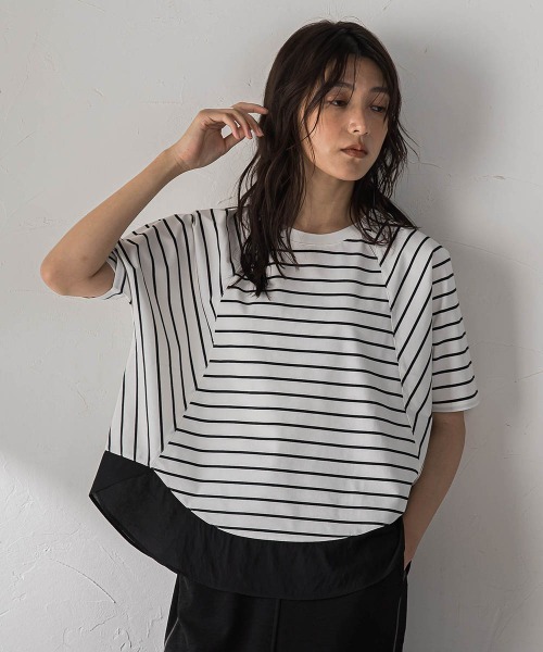 MAYSON GREY(メイソングレイ)の「ドライコットンラウンドヘムドルマンプルオーバー(Tシャツ/カットソー・レディース・ホワイト系その他/ブラック/ベージュ/カーキ・M)」の22枚目の写真