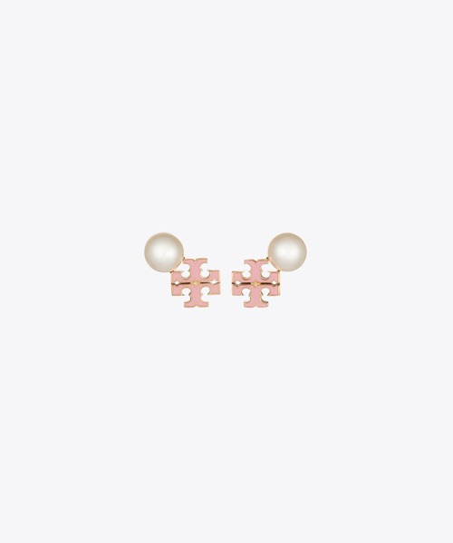 TORY BURCH(トリーバーチ)の「ムーンダンス ロゴ&パール スタッドピアス(ピアス(両耳用)・レディース・ベージュ・ONE SIZE)」の1枚目の写真