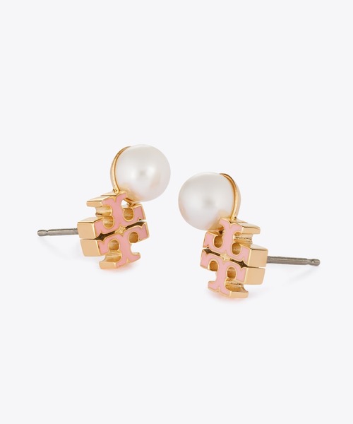 TORY BURCH(トリーバーチ)の「ムーンダンス ロゴ&パール スタッドピアス(ピアス(両耳用)・レディース・ベージュ・ONE SIZE)」の2枚目の写真
