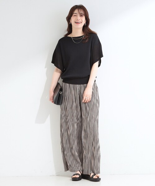 SHOO・LA・RUE(シューラルー)の「【S-LL/ひんやり/洗濯機可】インせず着られる ひらり袖ニット(ニット/セーター・レディース・ブラック/ブラウン系/アイボリー/ピンク系その他/サックスブルー・01/02/03/04)」の12枚目の写真