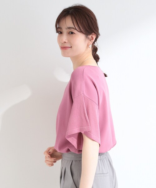 SHOO・LA・RUE(シューラルー)の「【S-LL/ひんやり/洗濯機可】インせず着られる ひらり袖ニット(ニット/セーター・レディース・ブラック/ブラウン系/アイボリー/ピンク系その他/サックスブルー・01/02/03/04)」の19枚目の写真