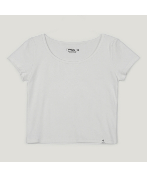 TWEE(トゥウィー)の「エリートベーシックUネッククロップ半袖Tシャツ(Tシャツ/カットソー・レディース・グレー/アイボリー/ブラック・SMALL/MEDIUM)」の1枚目の写真