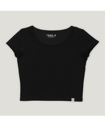 エリートベーシックUネッククロップ半袖Tシャツ