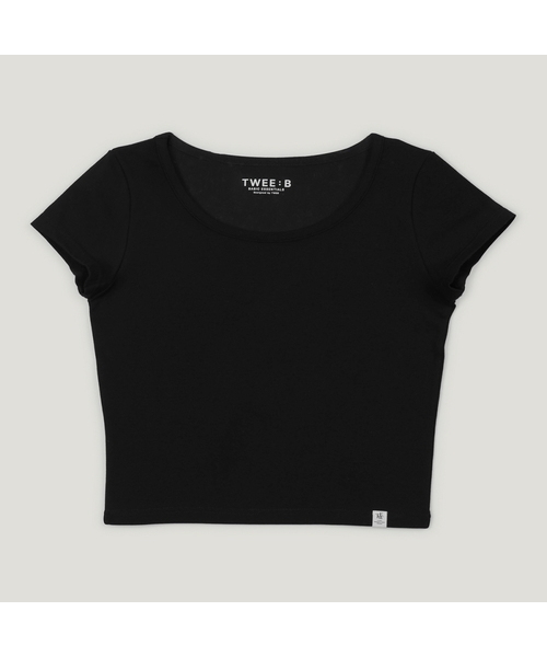 TWEE(トゥウィー)の「エリートベーシックUネッククロップ半袖Tシャツ(Tシャツ/カットソー・レディース・グレー/アイボリー/ブラック・SMALL/MEDIUM)」の2枚目の写真
