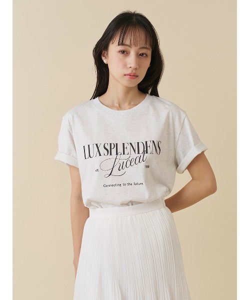 SNIDEL(スナイデル)の「ロゴTシャツ(Tシャツ/カットソー・レディース・グレー/ホワイト/ピンク・F)」の2枚目の写真