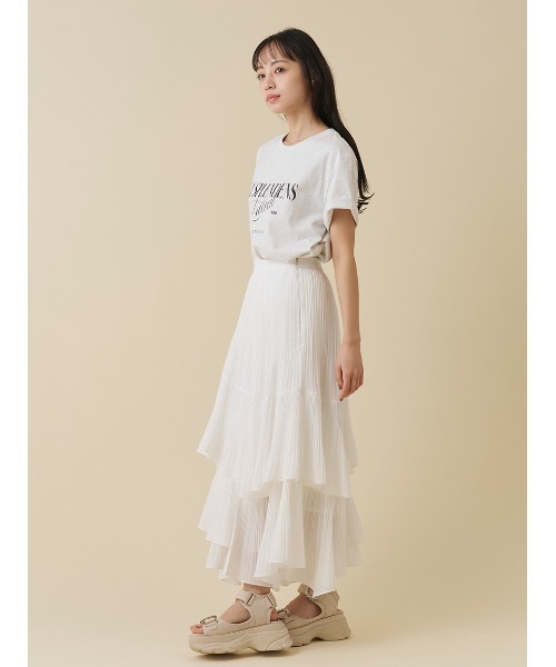 SNIDEL(スナイデル)の「ロゴTシャツ(Tシャツ/カットソー・レディース・グレー/ホワイト/ピンク・F)」の14枚目の写真