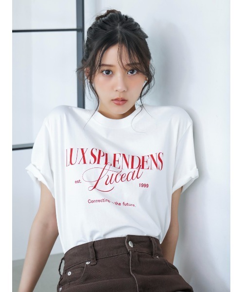 SNIDEL(スナイデル)の「ロゴTシャツ(Tシャツ/カットソー・レディース・グレー/ホワイト/ピンク・F)」の16枚目の写真