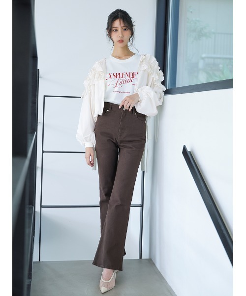 SNIDEL(スナイデル)の「ロゴTシャツ(Tシャツ/カットソー・レディース・グレー/ホワイト/ピンク・F)」の6枚目の写真
