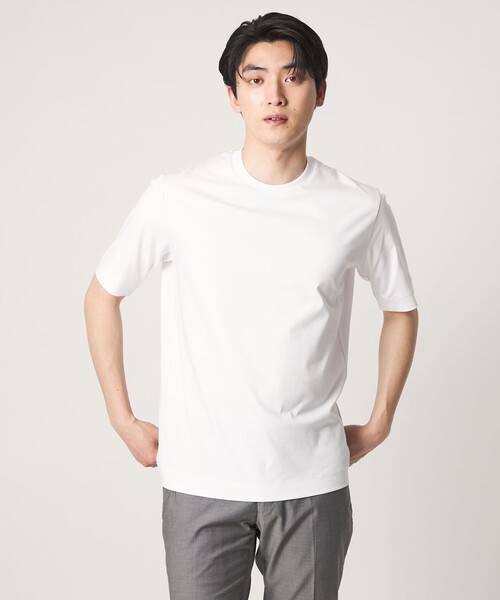A DAY IN THE LIFE UNITED ARROWS(アデイインザライフユナイテッドアローズ)の「シルケット スムース 3D ジャケット Tシャツ-接触冷感・UVカット-<A DAY IN THE LIFE>(Tシャツ/カットソー・メンズ・ホワイト/ネイビー/ダークグレー・S/L/M/XL)」の4枚目の写真