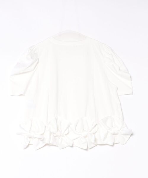 M y u(ミュー)の「リボンTシャツ(Tシャツ/カットソー・レディース・BLACK/WHITE・ML)」の3枚目の写真