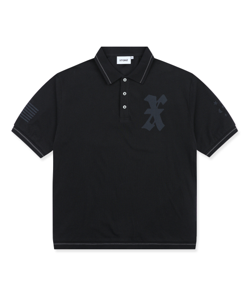 XTONZ（エクストーンズ）の「XTT161 クレストピケTシャツ (ブラック)（Tシャツ/カットソー・レディース・その他・SMALL/MEDIUM/LARGE）」の3枚目の写真