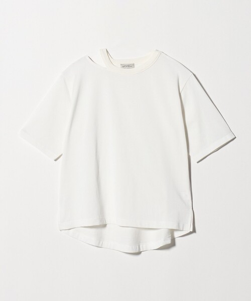 green label relaxing(グリーンレーベルリラクシング)の「デコルテスリット Tシャツ 吸水速乾(Tシャツ/カットソー・レディース・ブラック/ロイヤルブルー/オフホワイト/ダークブラウン・FREE)」の21枚目の写真