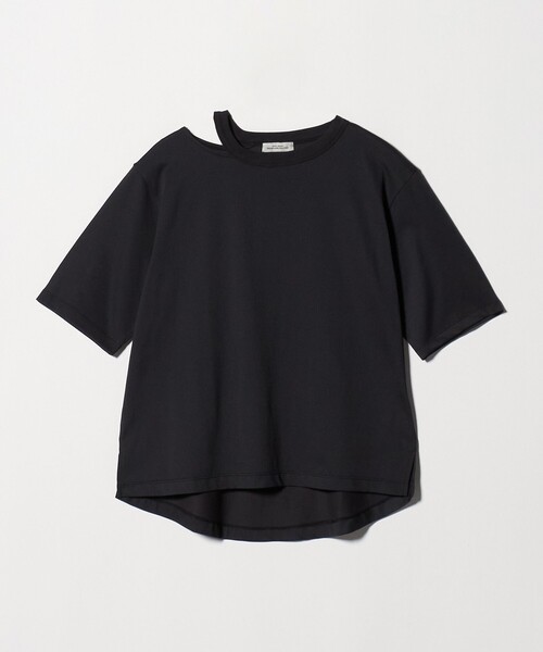 green label relaxing(グリーンレーベルリラクシング)の「デコルテスリット Tシャツ 吸水速乾(Tシャツ/カットソー・レディース・ブラック/ロイヤルブルー/オフホワイト/ダークブラウン・FREE)」の18枚目の写真