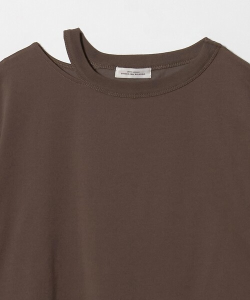 green label relaxing(グリーンレーベルリラクシング)の「デコルテスリット Tシャツ 吸水速乾(Tシャツ/カットソー・レディース・ブラック/ロイヤルブルー/オフホワイト/ダークブラウン・FREE)」の14枚目の写真