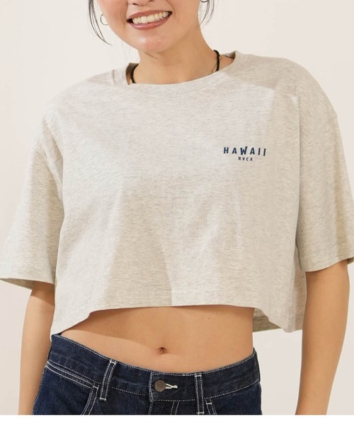 RVCA(ルーカ)の「RVCA/ルーカ クロップド丈 ショート丈 Tシャツ BG04C219(Tシャツ/カットソー・レディース・ブラック/ホワイト/グレー・M/S)」の3枚目の写真
