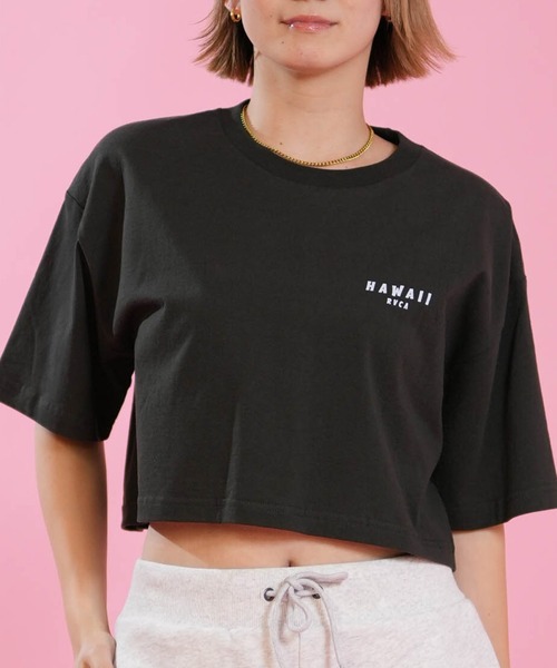 RVCA(ルーカ)の「RVCA/ルーカ クロップド丈 ショート丈 Tシャツ BG04C219(Tシャツ/カットソー・レディース・ブラック/ホワイト/グレー・M/S)」の2枚目の写真