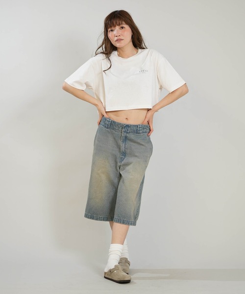 RVCA(ルーカ)の「RVCA/ルーカ クロップド丈 ショート丈 Tシャツ BG04C219(Tシャツ/カットソー・レディース・ブラック/ホワイト/グレー・M/S)」の6枚目の写真