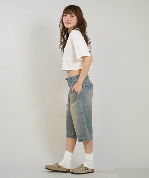 RVCA(ルーカ)の「RVCA/ルーカ クロップド丈 ショート丈 Tシャツ BG04C219(Tシャツ/カットソー・レディース・ブラック/ホワイト/グレー・M/S)」の7枚目の写真
