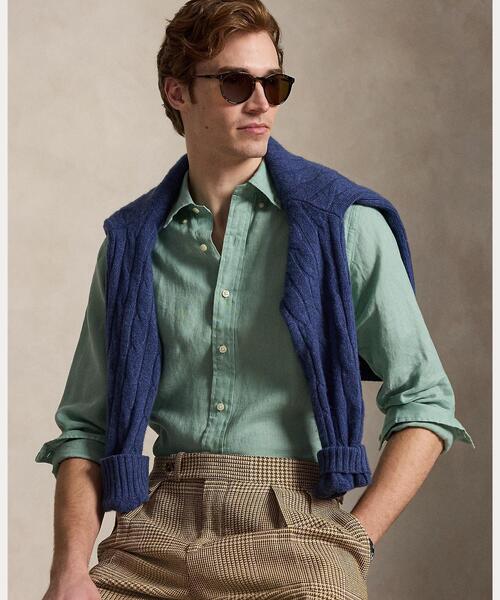 POLO RALPH LAUREN(ポロ ラルフ ローレン)の「クラシック フィット リネン シャツ(シャツ/ブラウス・メンズ・ブルー系4・L/M/S/XL)」の6枚目の写真