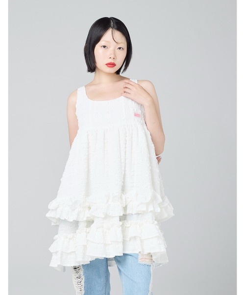 Little sunny bite（リトルサニーバイト）の「【8】【it】【Little Sunny Bite 】checker frill dress（チュニック・レディース・ブルー/ピンク・SMALL/MEDIUM）」の3枚目の写真