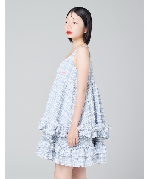 Little sunny bite（リトルサニーバイト）の「【8】【it】【Little Sunny Bite 】checker frill dress（チュニック・レディース・ブルー/ピンク・SMALL/MEDIUM）」の16枚目の写真