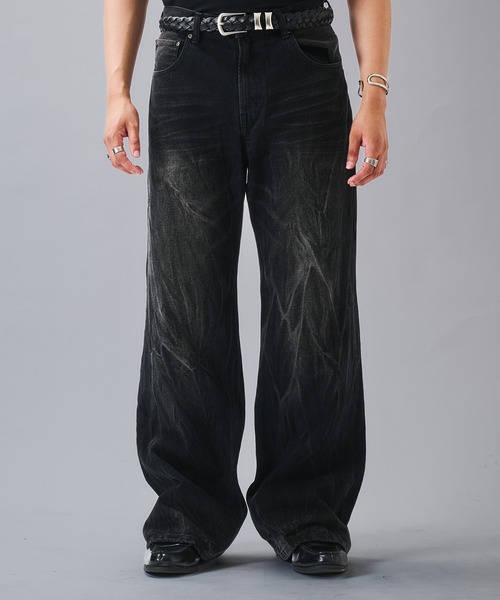 ANDER HUNK（アンダーハンク）の「Crack & Rigid Straight Denim/クラック＆リジットストレートデニム（デニムパンツ・メンズ・ブラック系その他/ブラック・SMALL/MEDIUM/LARGE）」の13枚目の写真