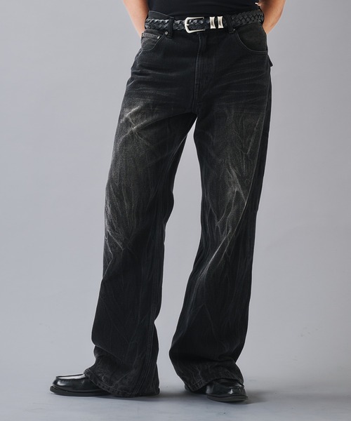 ANDER HUNK（アンダーハンク）の「Crack & Rigid Straight Denim/クラック＆リジットストレートデニム（デニムパンツ・メンズ・ブラック系その他/ブラック・SMALL/MEDIUM/LARGE）」の18枚目の写真