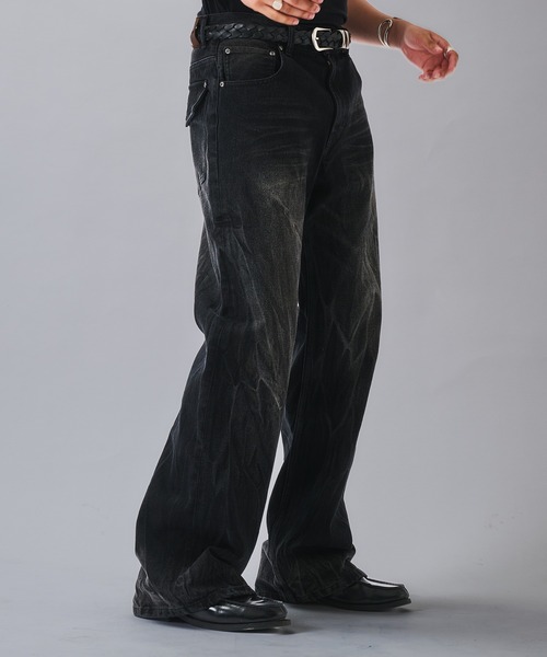 ANDER HUNK（アンダーハンク）の「Crack & Rigid Straight Denim/クラック＆リジットストレートデニム（デニムパンツ・メンズ・ブラック系その他/ブラック・SMALL/MEDIUM/LARGE）」の19枚目の写真