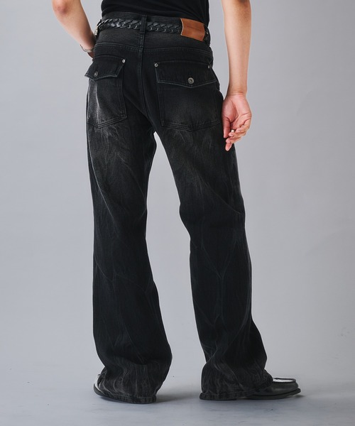 ANDER HUNK（アンダーハンク）の「Crack & Rigid Straight Denim/クラック＆リジットストレートデニム（デニムパンツ・メンズ・ブラック系その他/ブラック・SMALL/MEDIUM/LARGE）」の21枚目の写真