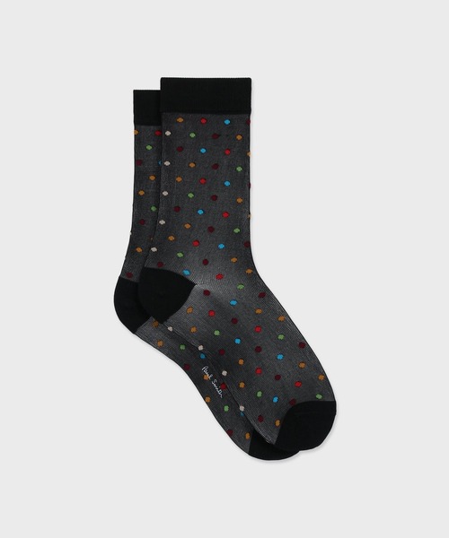 Paul Smith(ポールスミス)の「ウィメンズ "Multi Swirl Polka" ソックス / 265609 CSW(ソックス/靴下・レディース・ブラック/オフホワイト・22-24)」の2枚目の写真