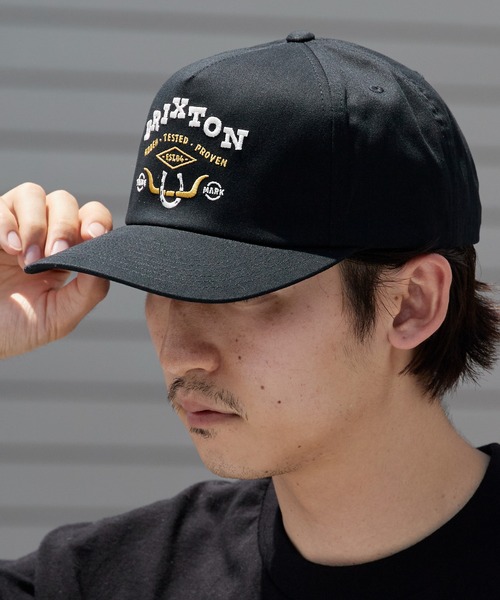 BRIXTON(ブリクストン)の「BRIXTON/ブリクストン BEEKMAN MP SNAPBACK フロント刺繍 ツートン 配色 バイカラー スナップバック 5パネル 吸湿 メンズ レディース 2026年 夏 夏服(キャップ・メンズ・ホワイト/ブラック・FREE)」の5枚目の写真