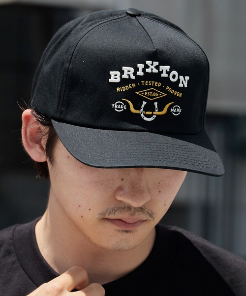 BRIXTON(ブリクストン)の「BRIXTON/ブリクストン BEEKMAN MP SNAPBACK フロント刺繍 ツートン 配色 バイカラー スナップバック 5パネル 吸湿 メンズ レディース 2026年 夏 夏服(キャップ・メンズ・ホワイト/ブラック・FREE)」の6枚目の写真