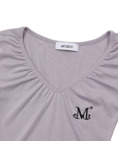 MUCENT(ムセント)の「モベルVネックシャーリング半袖Tシャツ(4カラー)(Tシャツ/カットソー・レディース・ブラック/チャコールグレー/ホワイト/パープル・FREE)」の6枚目の写真
