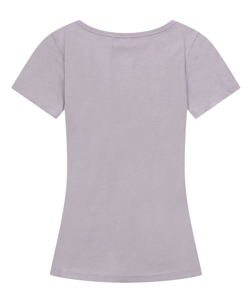MUCENT(ムセント)の「モベルVネックシャーリング半袖Tシャツ(4カラー)(Tシャツ/カットソー・レディース・ブラック/チャコールグレー/ホワイト/パープル・FREE)」の7枚目の写真