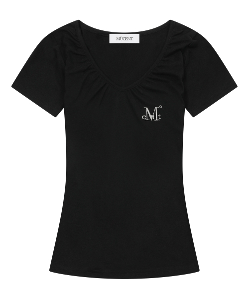 MUCENT(ムセント)の「モベルVネックシャーリング半袖Tシャツ(4カラー)(Tシャツ/カットソー・レディース・ブラック/チャコールグレー/ホワイト/パープル・FREE)」の9枚目の写真