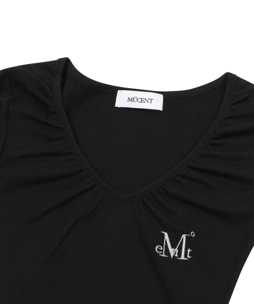 MUCENT(ムセント)の「モベルVネックシャーリング半袖Tシャツ(4カラー)(Tシャツ/カットソー・レディース・ブラック/チャコールグレー/ホワイト/パープル・FREE)」の11枚目の写真