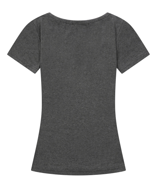 MUCENT(ムセント)の「モベルVネックシャーリング半袖Tシャツ(4カラー)(Tシャツ/カットソー・レディース・ブラック/チャコールグレー/ホワイト/パープル・FREE)」の14枚目の写真