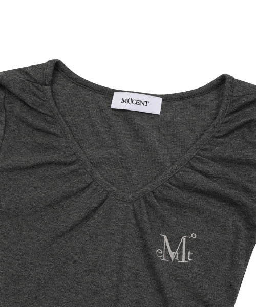 MUCENT(ムセント)の「モベルVネックシャーリング半袖Tシャツ(4カラー)(Tシャツ/カットソー・レディース・ブラック/チャコールグレー/ホワイト/パープル・FREE)」の15枚目の写真