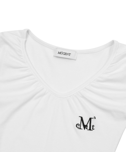 MUCENT(ムセント)の「モベルVネックシャーリング半袖Tシャツ(4カラー)(Tシャツ/カットソー・レディース・ブラック/チャコールグレー/ホワイト/パープル・FREE)」の19枚目の写真