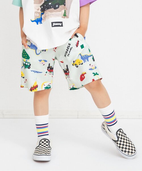 BREEZE(ブリーズ)の「Jimny 総柄パンツ(セットアップ可)(その他パンツ・キッズ・レッド/キナリ・80/90/100/110/120/140/130)」の2枚目の写真