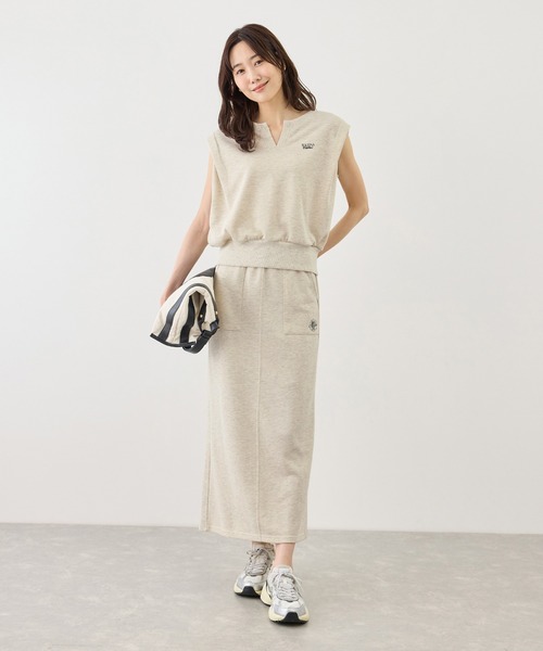 ROPE' PICNIC（ロペピクニック）の「ラメ入りミニ裏毛アイラインスカート/汗染み防止・セットアップ対応（スカート・レディース・グレー系その他/チャコールグレー/ライトグレー・M/L）」の7枚目の写真